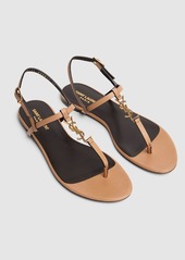 Saint Laurent 5mm Cassandra Leather Flat Sandals