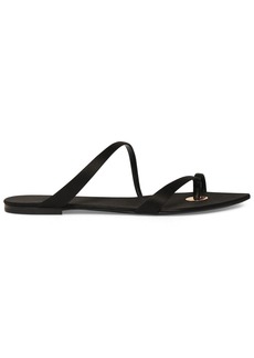 Saint Laurent 5mm Tanger Crepe Satin Flat Sandals