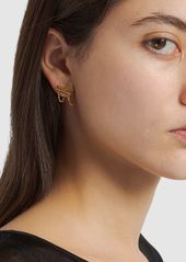 Saint Laurent Asymmetrical Monogram Earrings