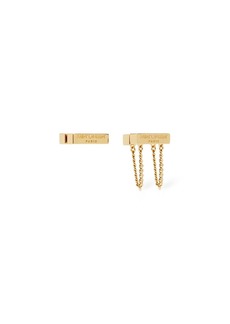 Saint Laurent Asymmetrical Monogram Earrings