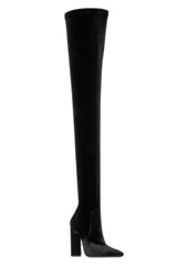 Saint Laurent Auteuil Over-The-Knee Boots In Stretch Velvet