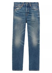 Saint Laurent Authentic Slim Fit Jeans In Deauville Beach