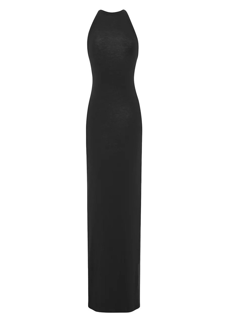 Saint Laurent Backless Halter Dress in Jersey