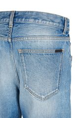 Saint Laurent Baggy Cotton Denim Wide Jeans