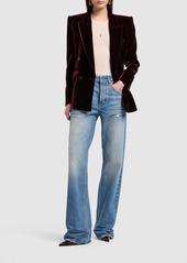 Saint Laurent Baggy Cotton Denim Wide Jeans
