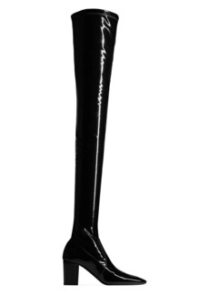 Saint Laurent Betty Over-The-Knee Boots In Stretch Vinyl