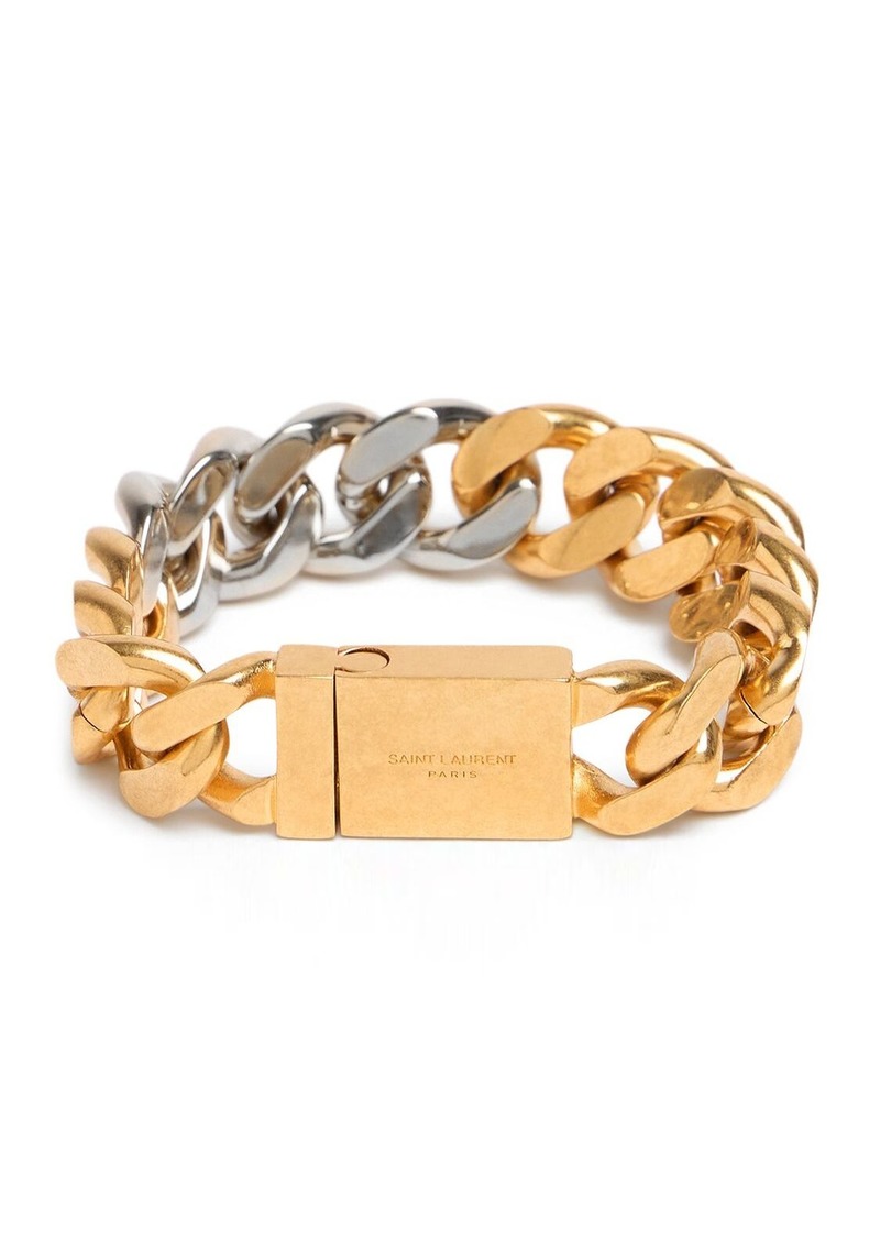 Saint Laurent Bi Color Brass Bracelet