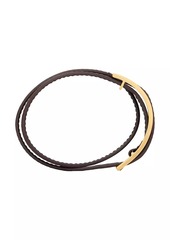 Saint Laurent Cassandre Buckle Bracelet in Leather