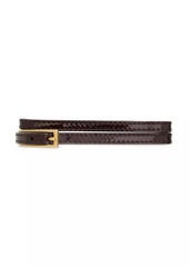 Saint Laurent Cassandre Buckle Bracelet in Leather