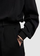 Saint Laurent Cassandre Double-row Leather Bracelet