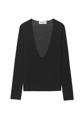 Saint Laurent Cassandre Sweater In Silk Jersey