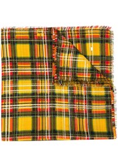 Saint Laurent check-pattern frayed scarf