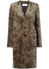 Saint Laurent Chesterfield leopard-print coat