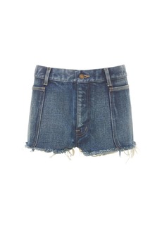 Saint Laurent Cotton Denim Mini Shorts