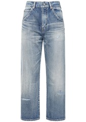 Saint Laurent Cotton Denim Straight Leg Jeans