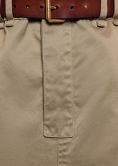 Saint Laurent Cotton Gabardine Midi Skirt