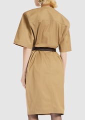 Saint Laurent Cotton Twill Midi Dress