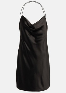 Saint Laurent Cowl-neck silk slip dress