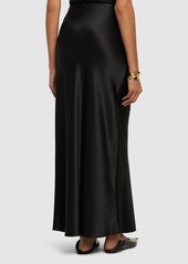 Saint Laurent Crepe Satin Long Skirt