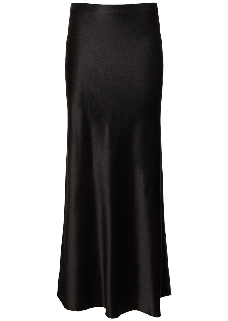 Saint Laurent Crepe Satin Long Skirt