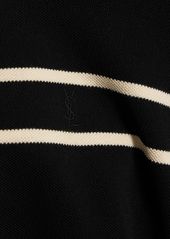 Saint Laurent Cropped Cotton Polo Top