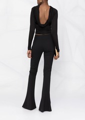 Saint Laurent cropped cowl-back top