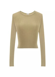 Saint Laurent Cropped Top In Ribbed Knit
