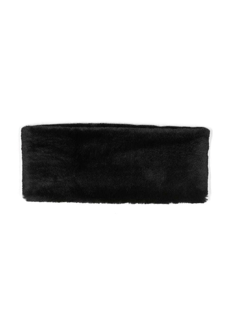 Saint Laurent cross-closure faux-fur scarf