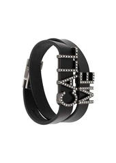 Saint Laurent crystal-embellished double-wrap bracelet