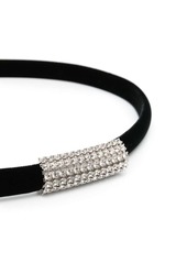 Saint Laurent crystal-embellished velvet belt