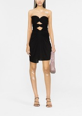 Saint Laurent cut-out detailed crepe jersey dress