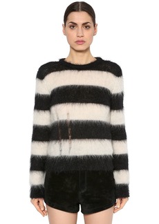 Saint Laurent Destroyed Brushed Mohair Knit Sweater
