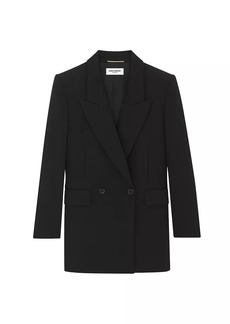 Saint Laurent Double Breasted Blazer In Wool