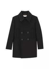 Saint Laurent Double-Breasted Peacoat in Wool