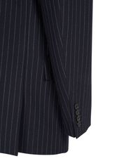 Saint Laurent Double Breasted Pinstriped Wool Blazer