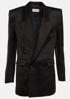 Saint Laurent Double-breasted silk tuxedo blazer