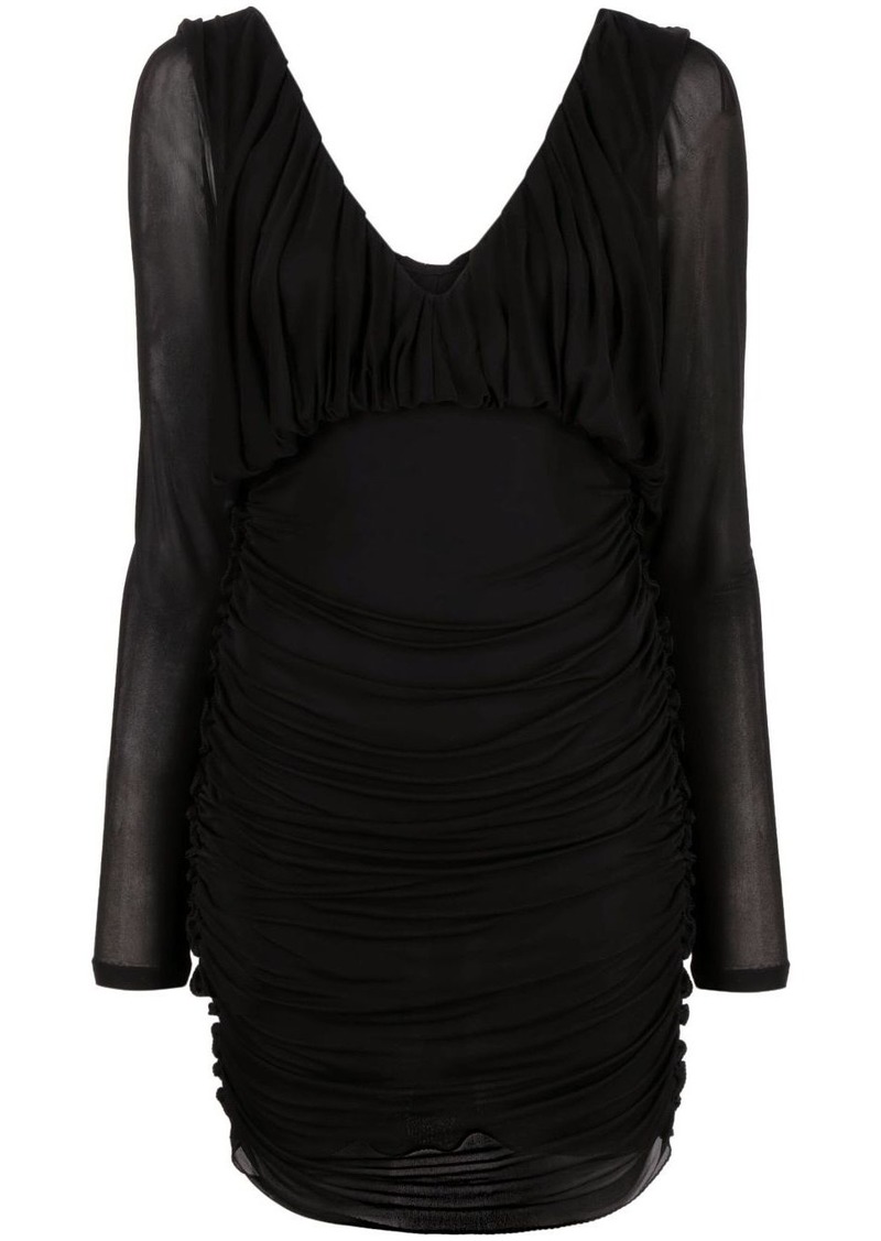 Saint Laurent draped V-neck minidress