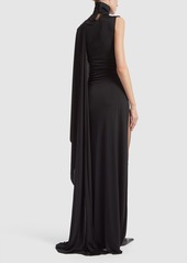 Saint Laurent Draped Viscose Long Dress