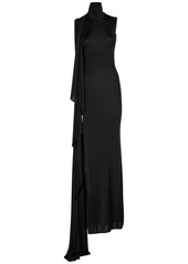 Saint Laurent Draped Viscose Long Dress