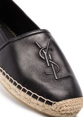 Saint Laurent embossed-logo leather espadrilles