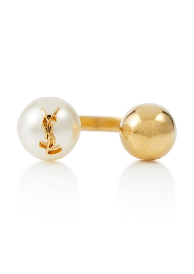 Saint Laurent Faux pearl ring