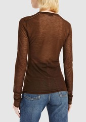 Saint Laurent Fine Wool Blend Long Sleeve Top