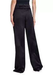 Saint Laurent Flared Pants In Grain De Poudre