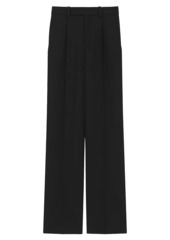 Saint Laurent Flared Pants In Grain De Poudre