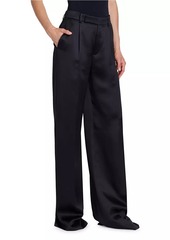 Saint Laurent Flared Pants In Grain De Poudre