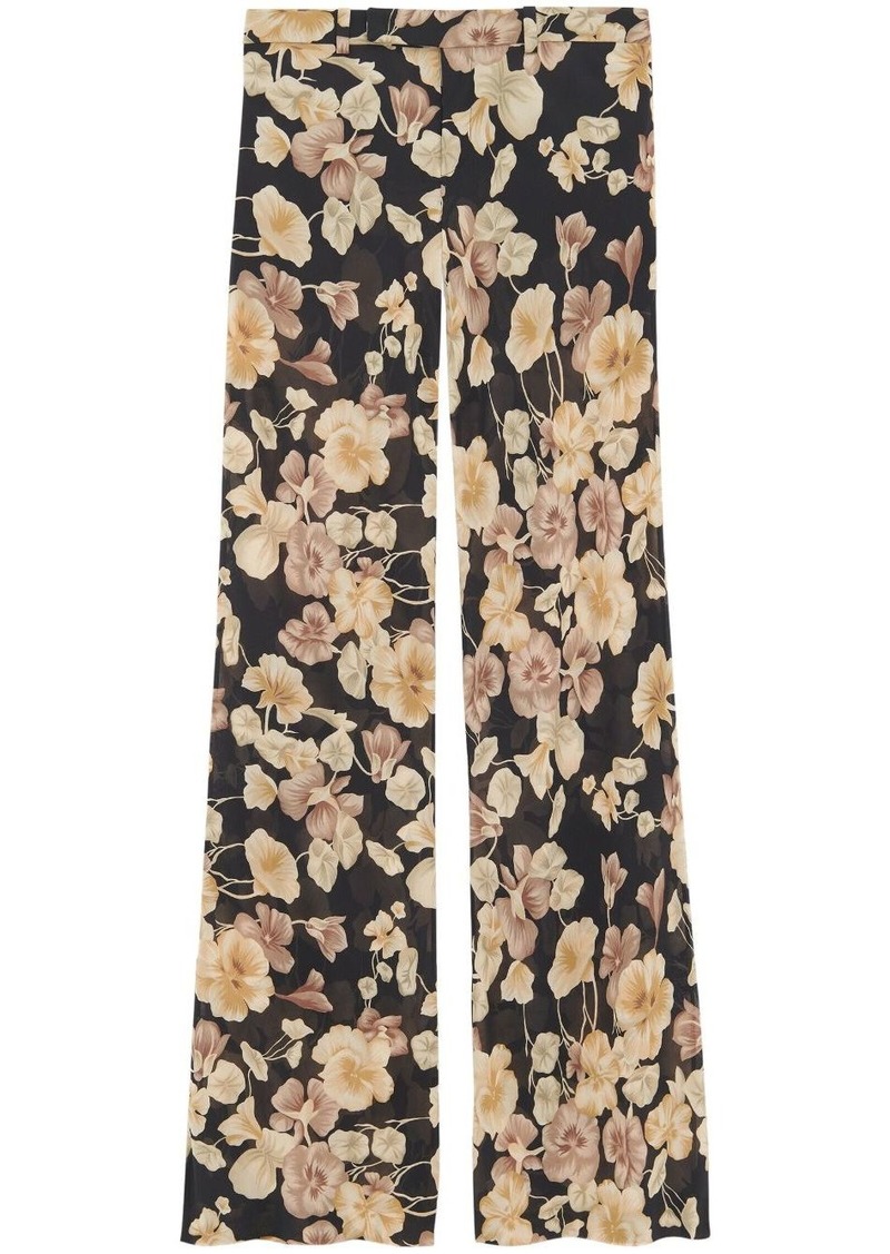 Saint Laurent floral-print flared trousers