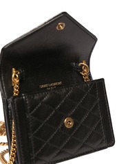Saint Laurent Gaby Micro Leather Chain Wallet