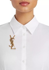 Saint Laurent Goldtone YSL Logo Brooch