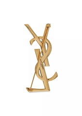 Saint Laurent Goldtone YSL Logo Brooch