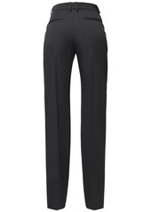 Saint Laurent Grain De Poudre High Waist Wool Pants